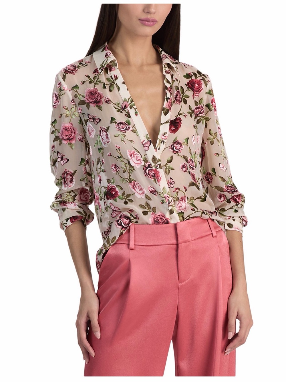 Alice + Olivia Eloise Floral Blouse Size XS